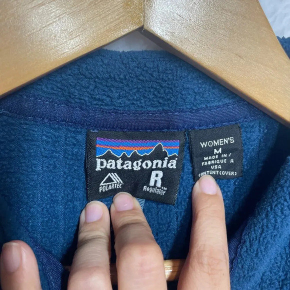 Patagonia Women's Zip Up Jacket Long Sleeve Size M Pockets Fleece Blue - Picture 5 of 12